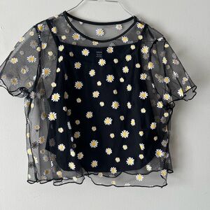 SHEIN Mesh Daisy Top